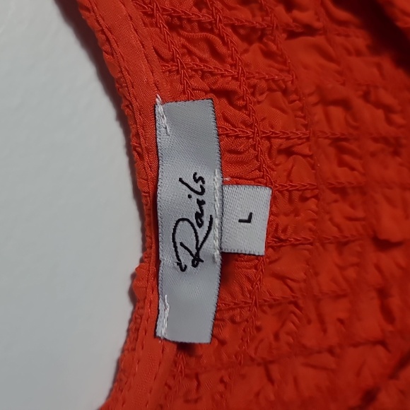 RAILS Julie Vibrant Orange Textured Mini Sleeveless Dress Size Large - Picture 2 of 16